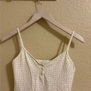 Brandy Melville Cream Floral Camisole